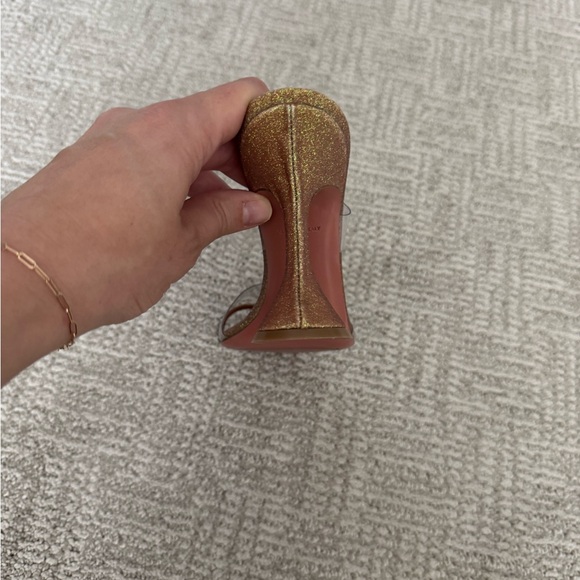 Amina Muaddi Sandal - Size 36 - Metallic/Transparent Glitter - Picture 6 of 8